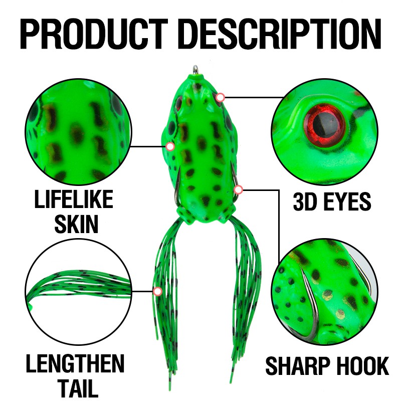 Frog Lures Simulation Soft Fishing Lure Bionic Soft Bait Set Double Hook For Fishing and Anglers