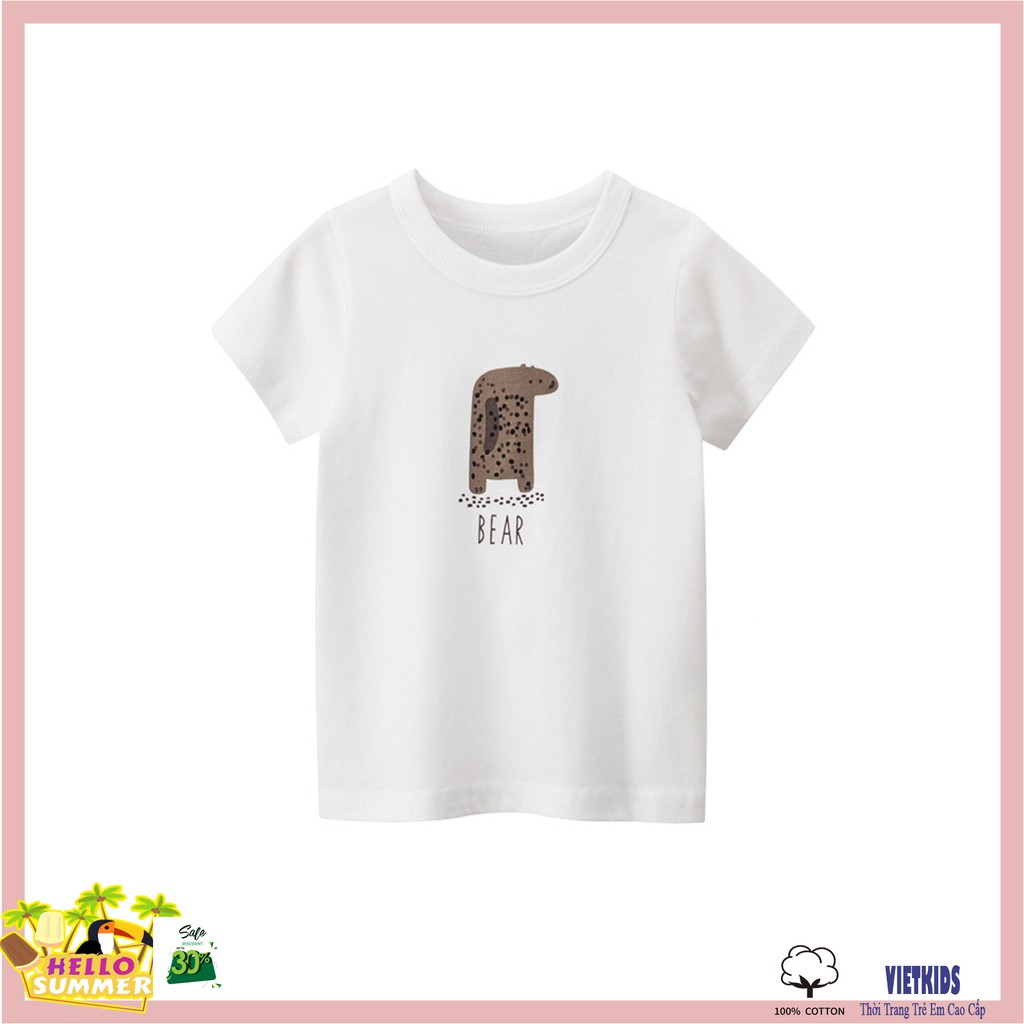 [1-10 tuổi/100% cotton]Áo Phông/Áo Thun Cộc Tay cho bé Gái chất vải cực thoáng mát, màu sắc đa dạng, hình đáng yêu