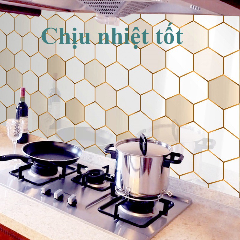 Decal dán bếp cao cấp chịu nhiệt và chống bám dính dầu mỡ - Khổ 120 x 60cm - DGB-041-DB