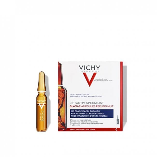 Tinh chất hỗ trợ giảm thâm nám, giúp làm sáng da Vichy Glyco-C Night Peel Ampoules 2ml x 10 Ống ( ban đêm )