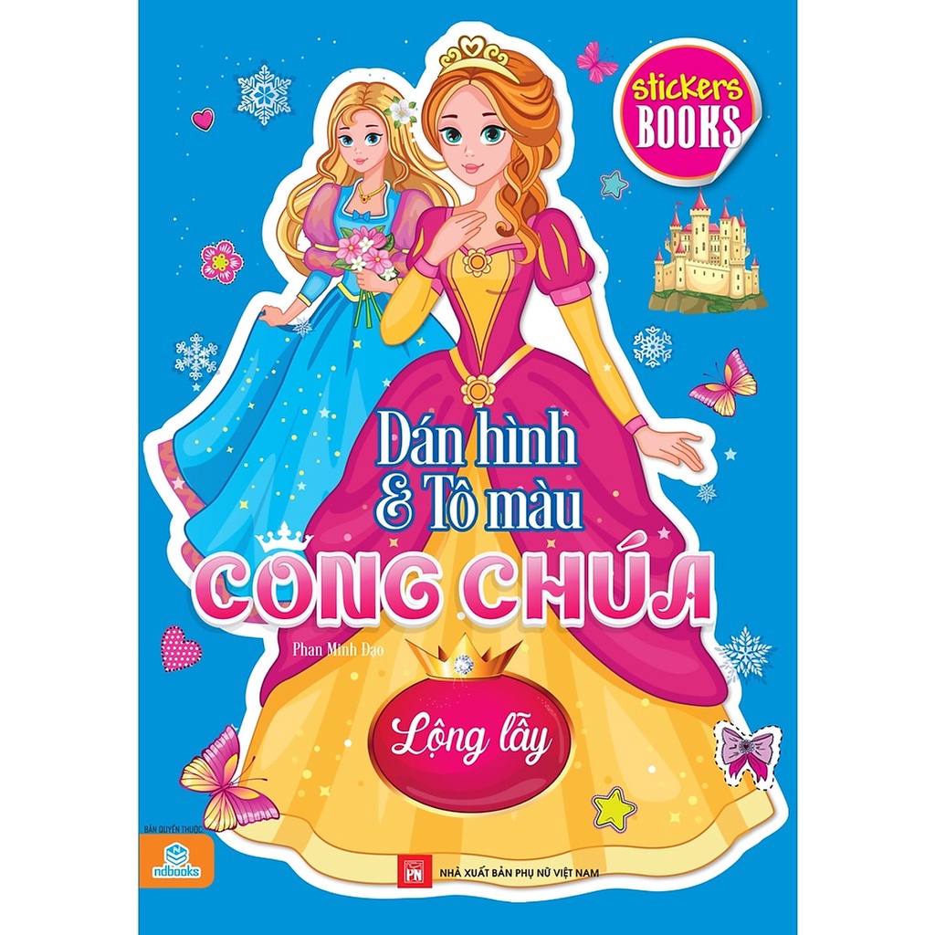 Sách Dán hình và tô màu Công Chúa (Combo 4 quyển)