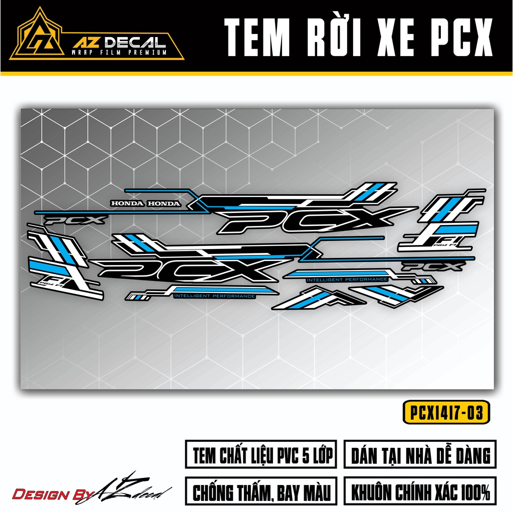 Tem Rời Dán Xe PCX Thiết Kế Cá Tính | PCX-03 | Decal Chế Dán Xe Máy PCX 125 150 160 Đời 2014 - 2020 Chống Nước Bền Màu
