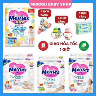 Bỉm Merries 💝FREESHIP💝 Merries Nội Địa Nhật Chính Hãng Cộng Miếng Dán/Quần đủ size NB96/S88/M68/M64/L58/L50/XL44/XXL28