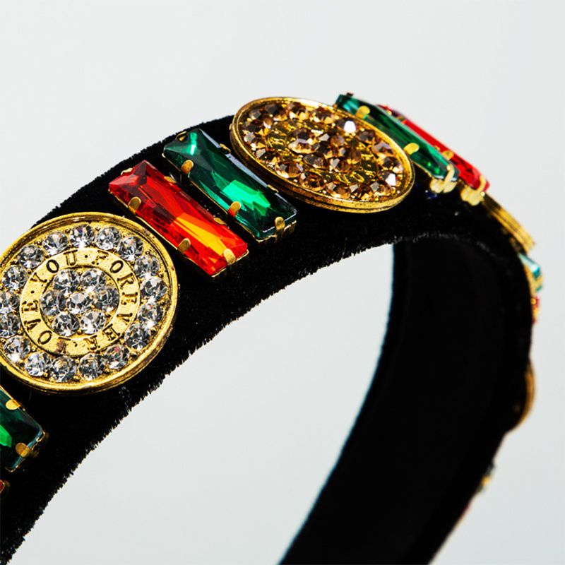 Flgo Băng Đô Đính Đá Pha Lê Đồng Xu Vàng Phong Cách Baroque Cổ Điển