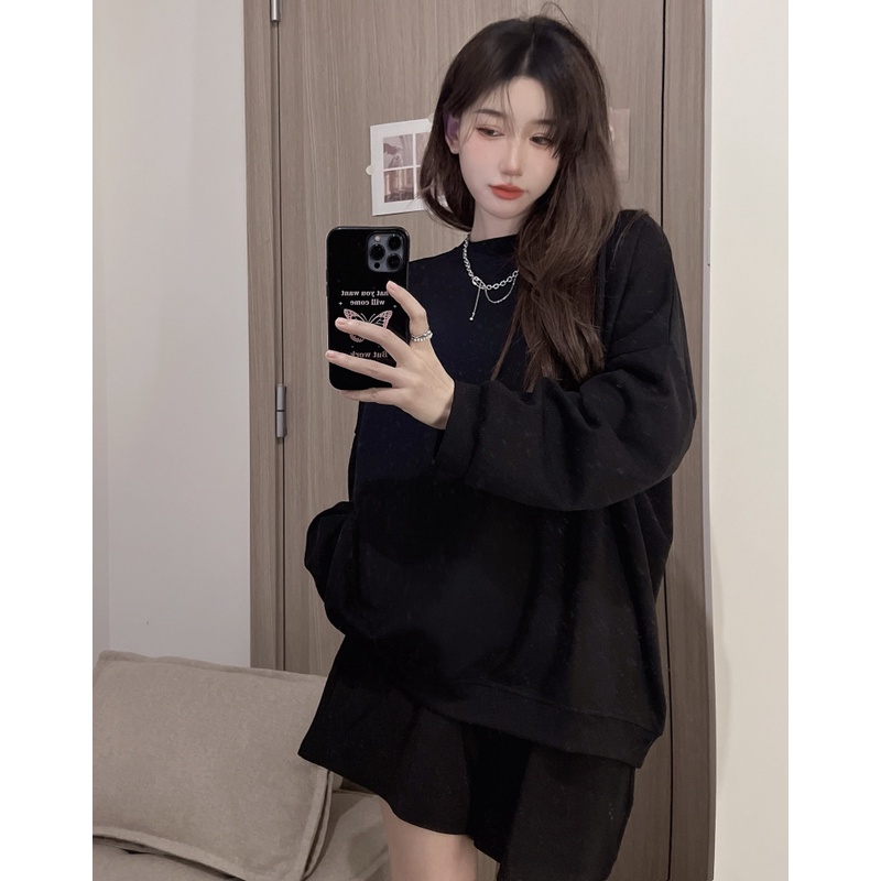 ZHELIHANGFEI Set Áo Thun Tay Dài + Quần Short Lưng Cao Phong Cách Thể Thao Năng Động