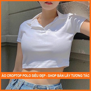 Áo croptop Nữ tay ngắn có cổ Madela, Croptop nữ polo có cổ mẫu 2021 - ACTN01