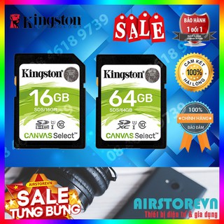Thẻ nhớ SD 16gb / 64gb Kingston Canvas Select Class 10 - Hàng chính hãng bảo hành 5 năm- Hàng chính hãng