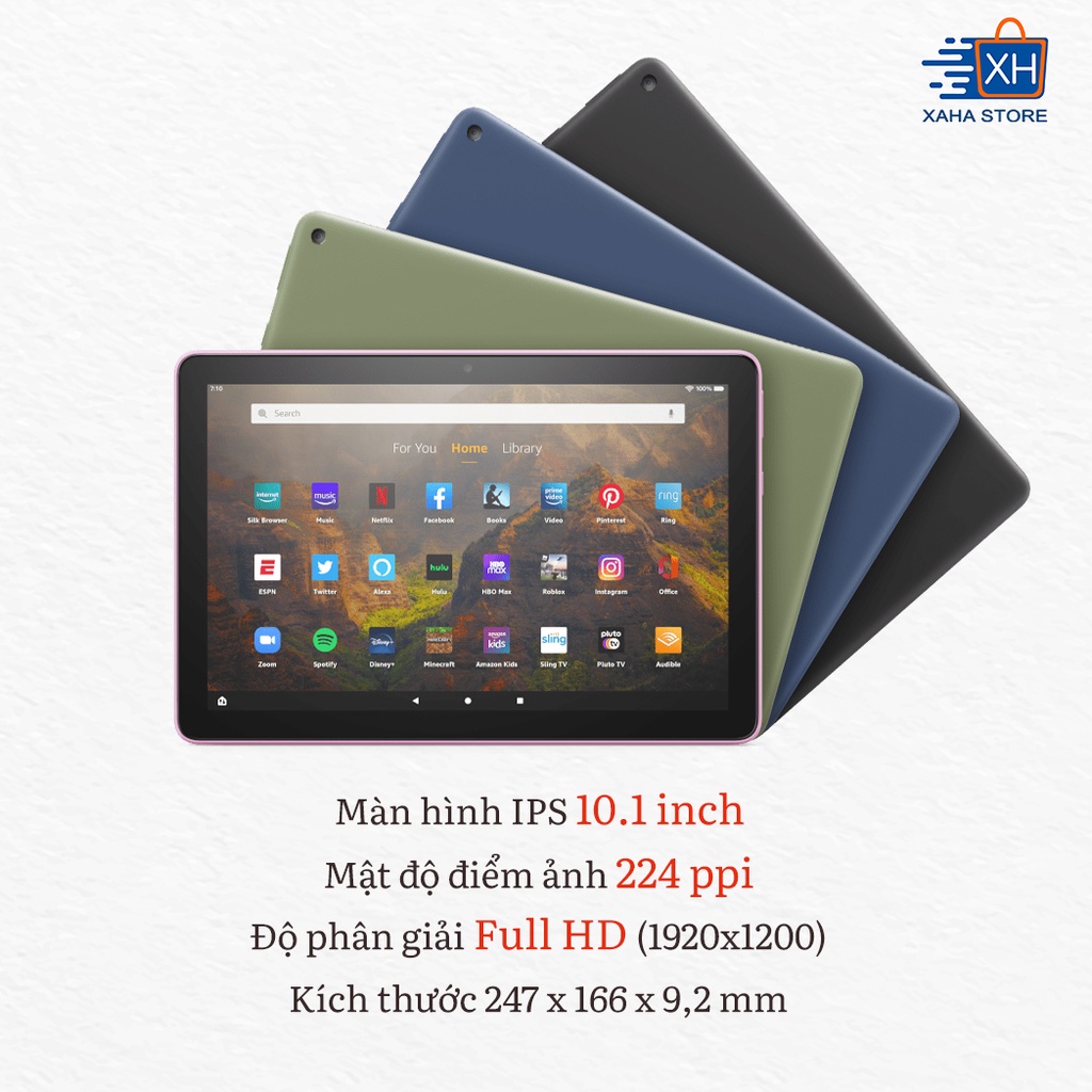 Máy tính bảng Fire HD 10 RAM 3GB 2021 và Fire HD 10 Plus RAM 4GB 2021, chính hãng Amazon