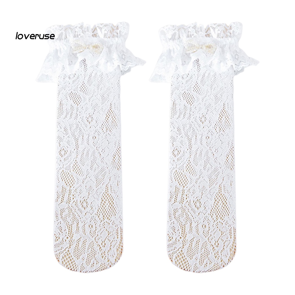 1 Đôi Vớ Dài Đến Đầu Gối Màu Trơn Chống Mài Mòn Thời Trang Mùa Hè Cho Bé Gái