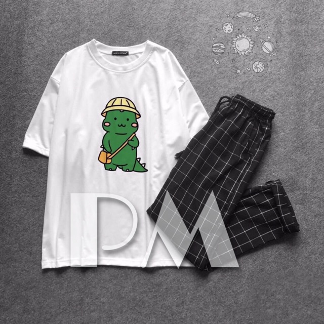 Sét áo 3D các hình+ quần karo nhỏ