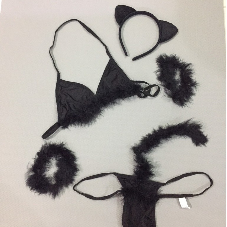 Cosplay Mèo Đen Sexy Đồ Lót Sexy Nữ Lọt Khe Cat Outfit BigSize - M600 TKVN