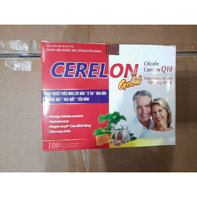 CERELON GOLD bổ não, tăng cường trí nhớ - Hộp 100 viên
