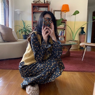 [ORDER] Set đầm họa tiết + gile ulzzang