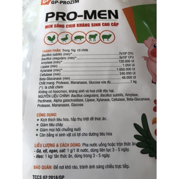Men sống cao cấp cho vật nuôi  men sống chịu kháng sinh.