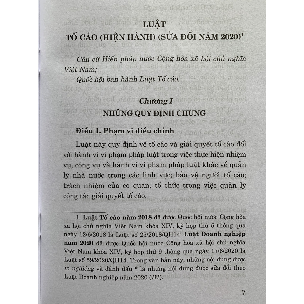 [Mã BMLT35 giảm đến 35K đơn 99K] Sách-Luật Tố Cáo (Hiện Hành) (Sửa Đổi Năm 2020) | BigBuy360 - bigbuy360.vn