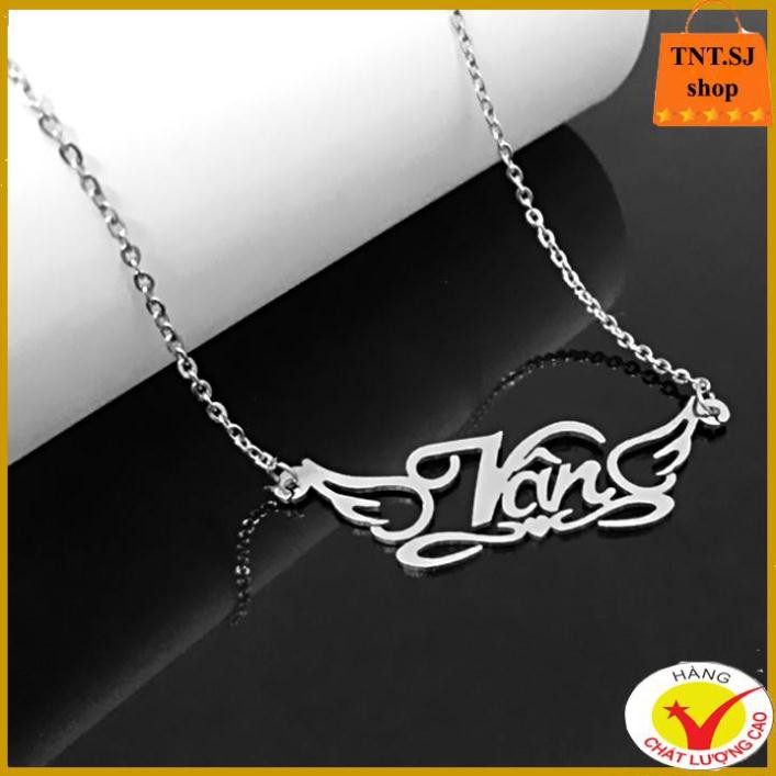 ( HÀNG ĐẸP) DÂY CHUYỀN INOX TÊN VÂN, VÒNG CỔ CHỮ VÂN TT049