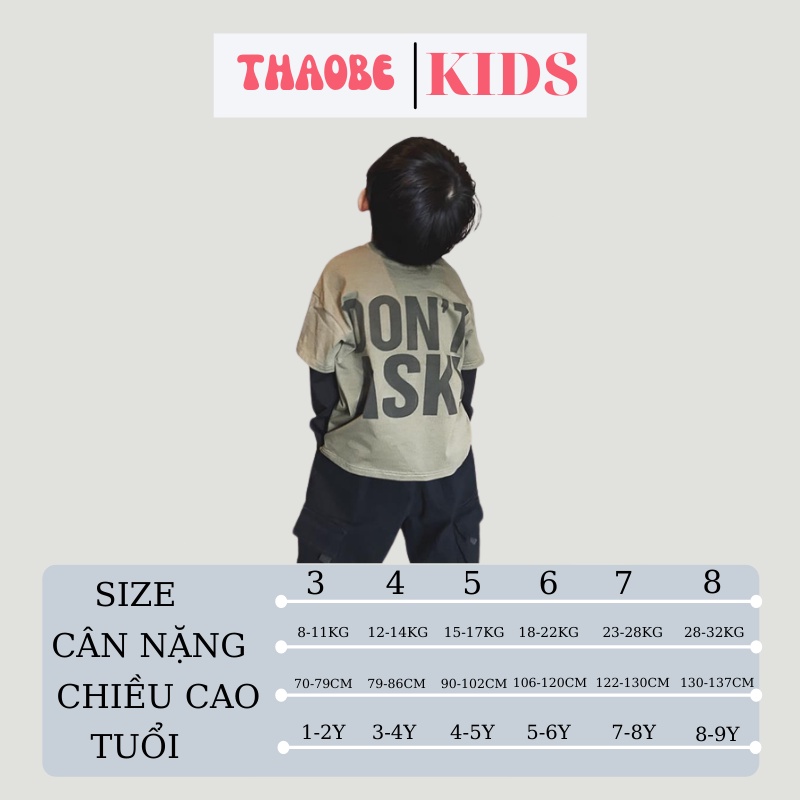 Bộ Quần Áo Dài Tay Don't ASK Cho Bé Trai Từ 8 Đến 28 Kg THAOBE KIDS