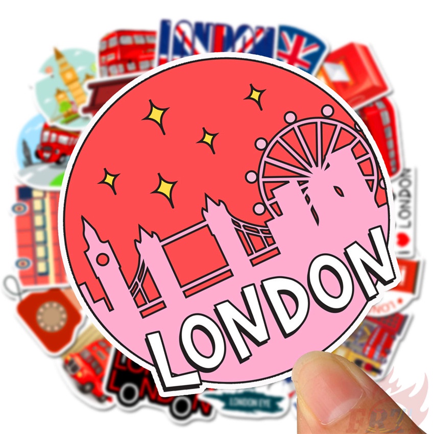 ❉ British Culture &amp; Art Series 01 London Bus Stickers ❉ 50Pcs/Set Fashion Mixed DIY Decals Doodle Stickers