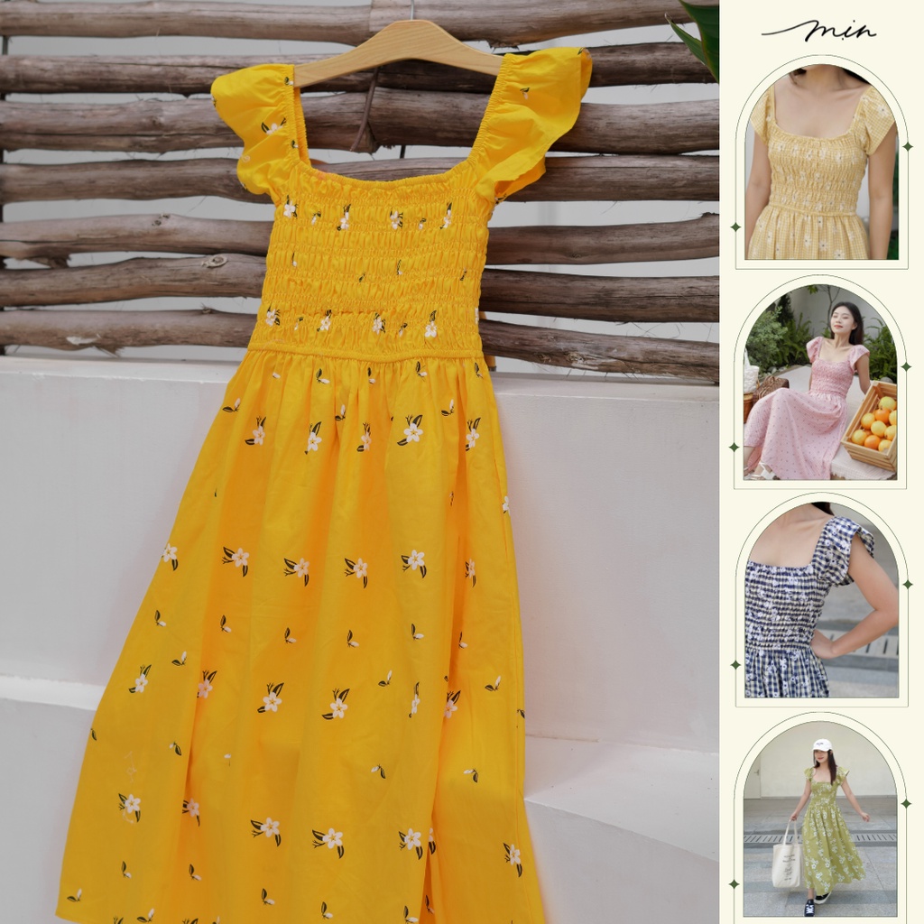 Đầm maxi dún Thô Cotton Mịn, chất dày dặn, đầm nữ đi biển, đi chơi, xoè bigsize