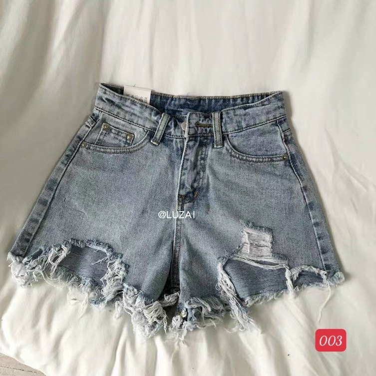 Quần short jean nữ, quần bò nữ ngắn, quần sọt nữ màu xanh lưng cao cá tính phong cách HÀN QUỐC murad_fashion jn003