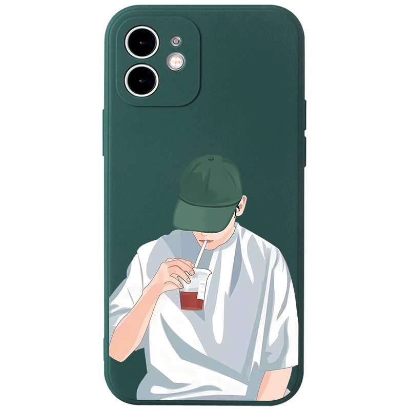 Ốp lưng JURSUE hoạt hình cặp đôi dễ thương đẹp cho iPhone 13 12 11 Pro Max SE 2020 X XR XS 8 7 ip 6S 6 Plus Y2097