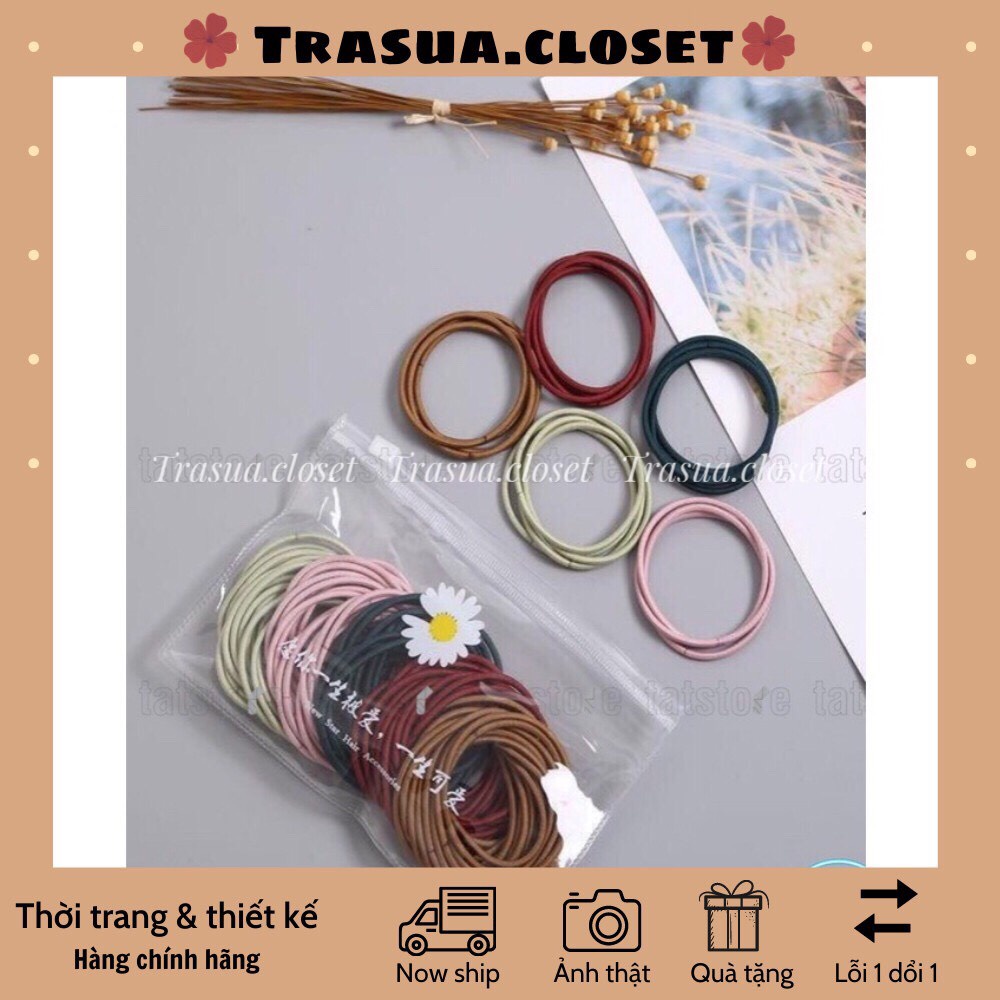 Dây Buộc Tóc trasua.closet Phong Cách Hàn Quốc Nhiều Màu ,Dùng Nhiều Lần Co giãn tốt ,(Quà Tặng Không Bán) TS13