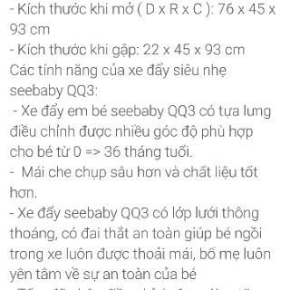 Xe đẩy seebaby qq3