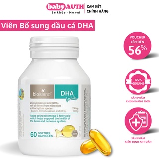 Viên uống bổ sung dầu cá dha cho bé bio island dha for kids 60 viên