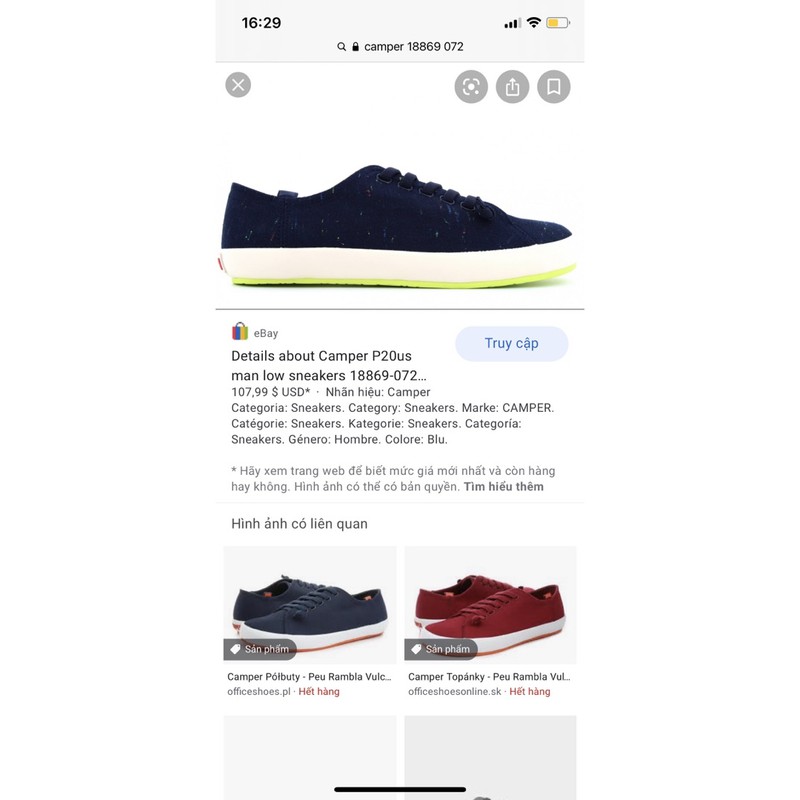 Giày Camper Peu chính hãng