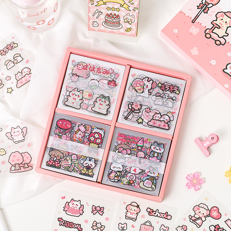 Set 100 hình dán INFEEL.ME hình hoạt hình dễ thương trang trí sổ tay thủ công