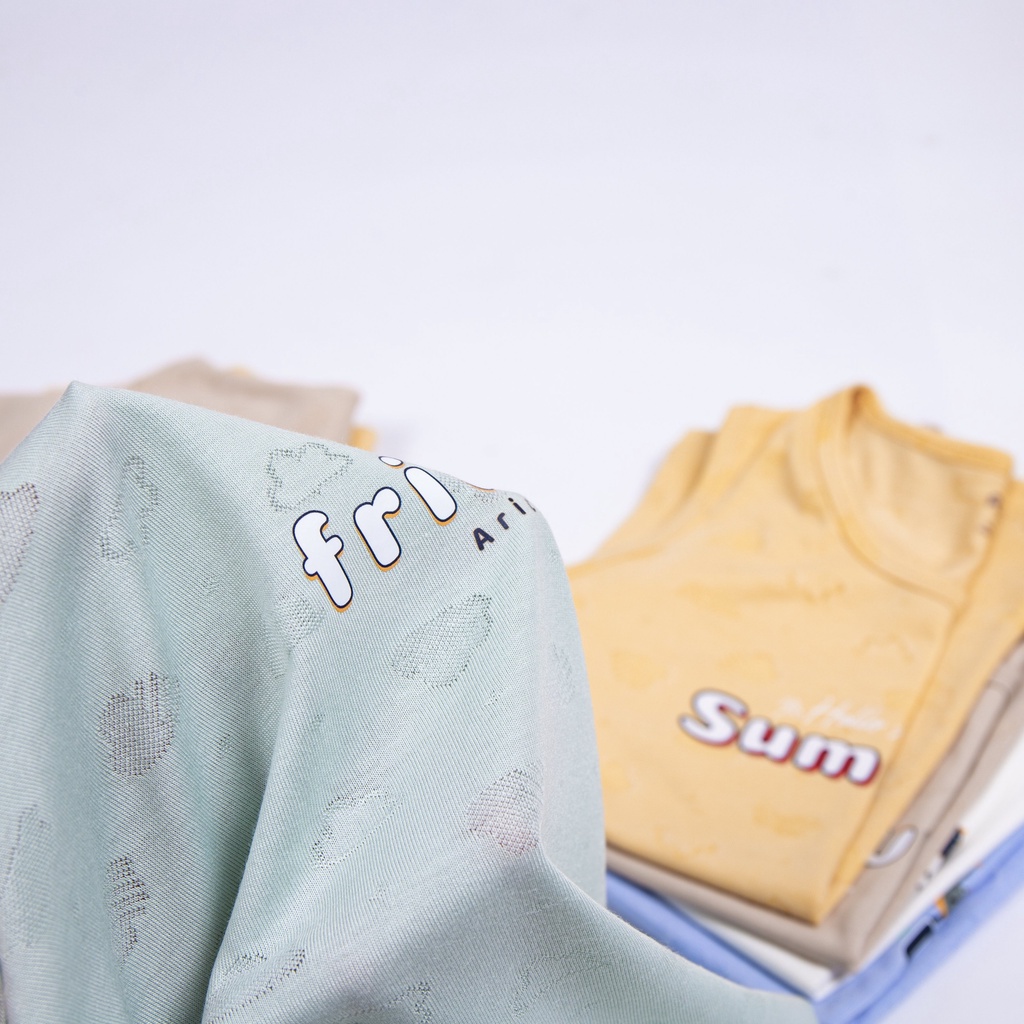 Bộ quần áo ba lỗ Summer sợi tre mềm mịn mát Arich (size từ 6 tháng đến 5 tuổi)