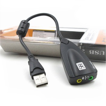 USB Sound card cao cấp 5Hv2 7.1 - Dây chia MIc và Loa từ cổng USB
