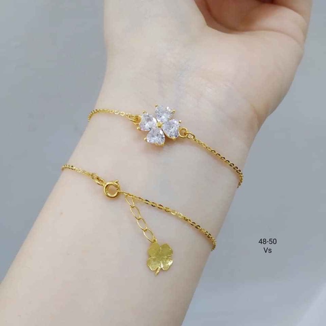 Lắc tay vàng mặt cỏ 4 lá
