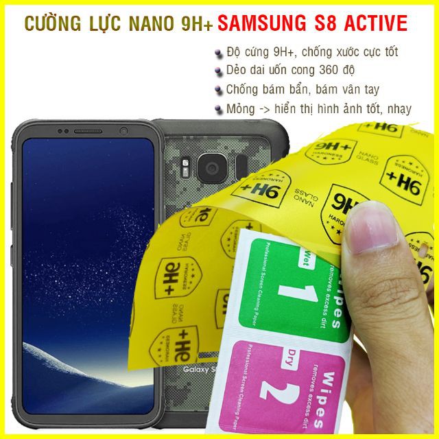 Kính cường lực dẻo nano 9H+ Samsung S8 Active 95