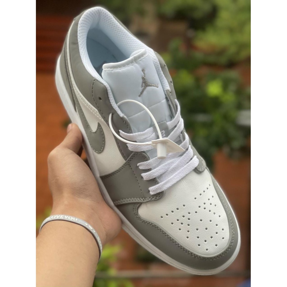 [FreeShip+ Hàng Xịn] Giày Jordan xám trắng thấp cổ cao cấp , Giầy JD1 xám trắng thấp Full box | BigBuy360 - bigbuy360.vn