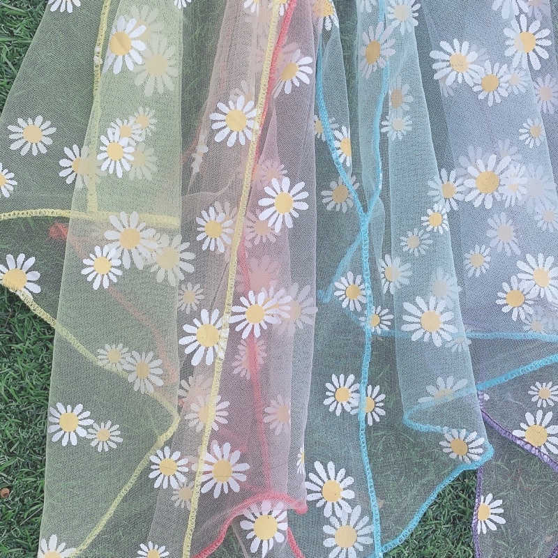 Khăn bandana đội đầu lưới hoa cúc  turban đủ màu phụ kiện vintage đi chơi đi chụp