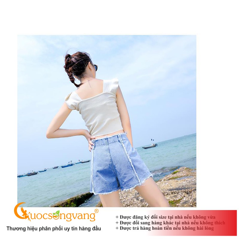 Quần short nữ xanh nhạt quần đùi jean nữ xanh da trời GLQ120 Cuocsongvang