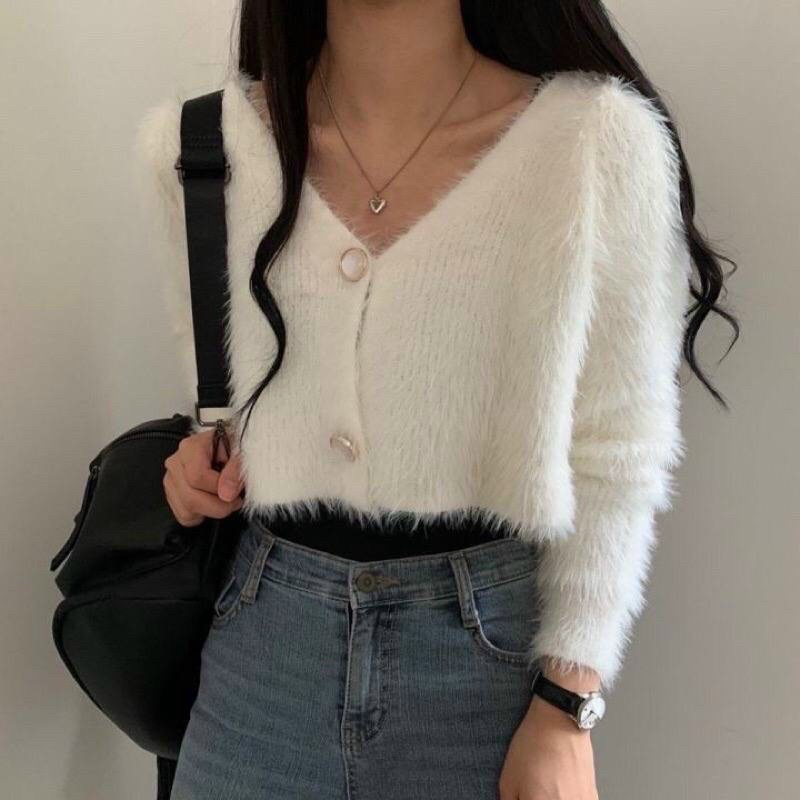 ÁO CROPTOP LEN CỔ V