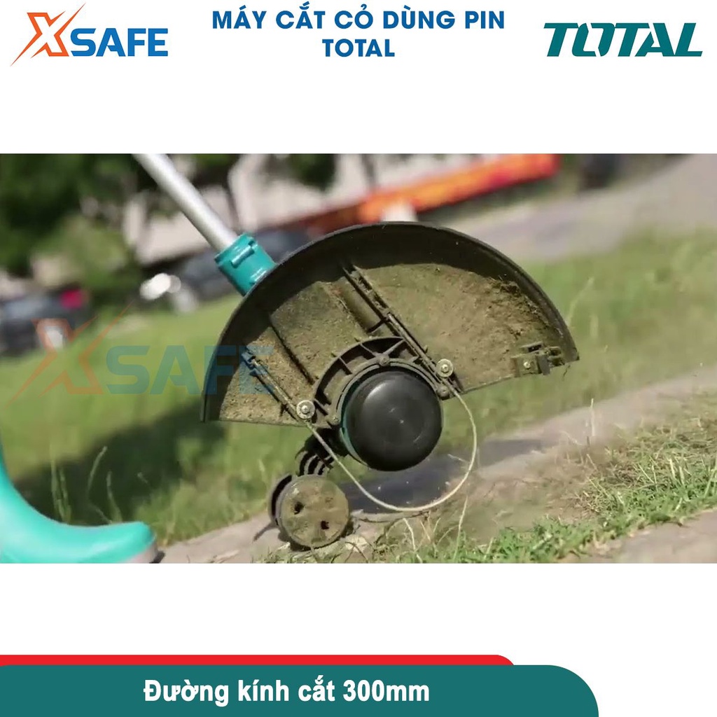 Máy cắt cỏ dùng pin TOTAL đường kính cắt 300mm, cắt bằng dây cước xoắn 1.6mm, chiều dài dây cước 5m -[CHÍNH HÃNG][XSAF]