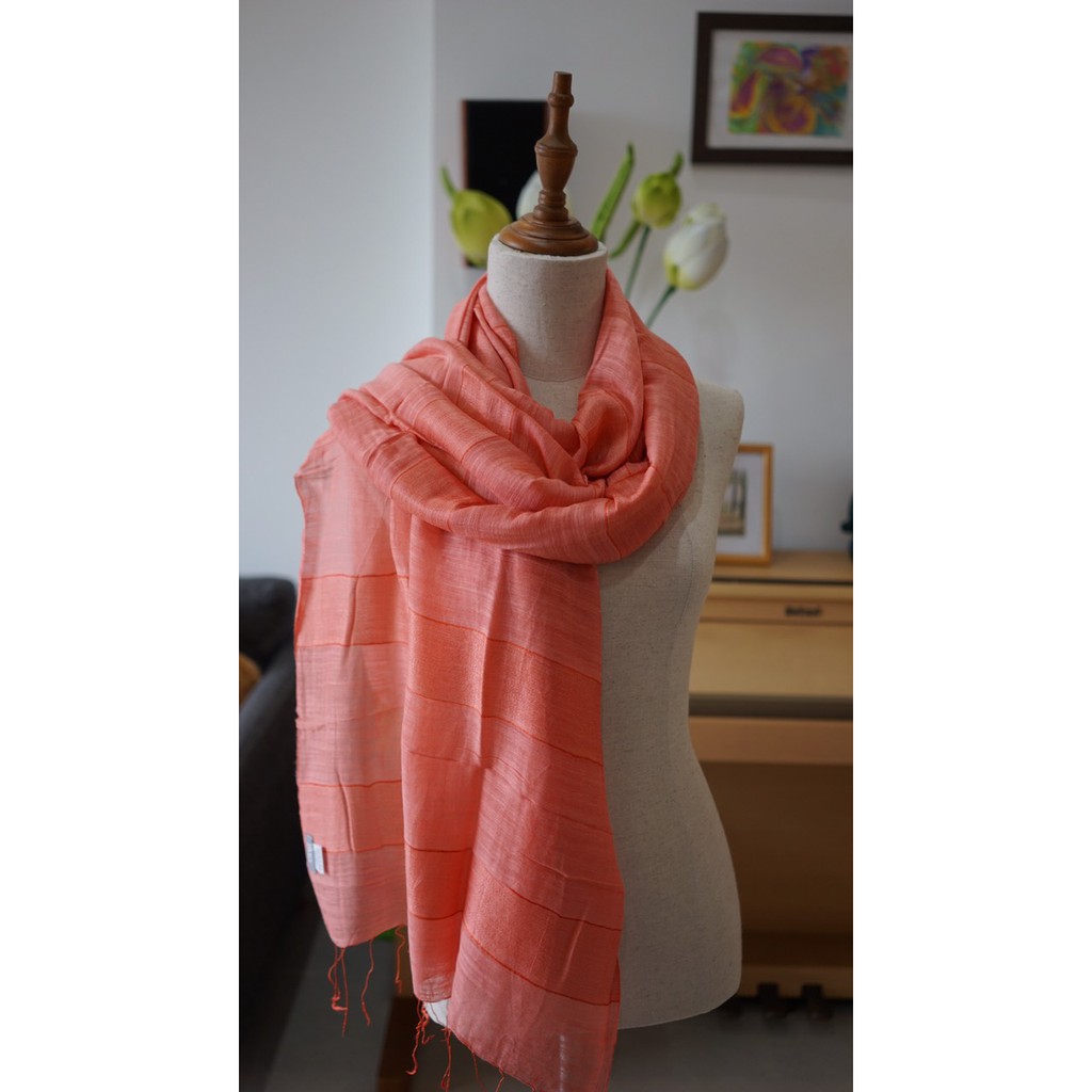 Khăn lụa, Khăn dệt tay Óng, 80*180cm