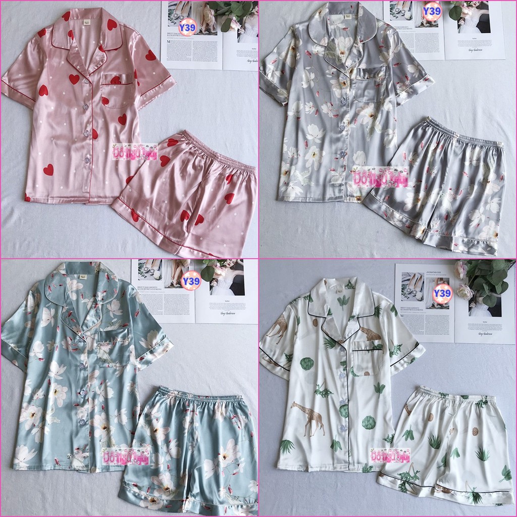 Pijama Lụa Cao Cấp Cộc Tay Y39