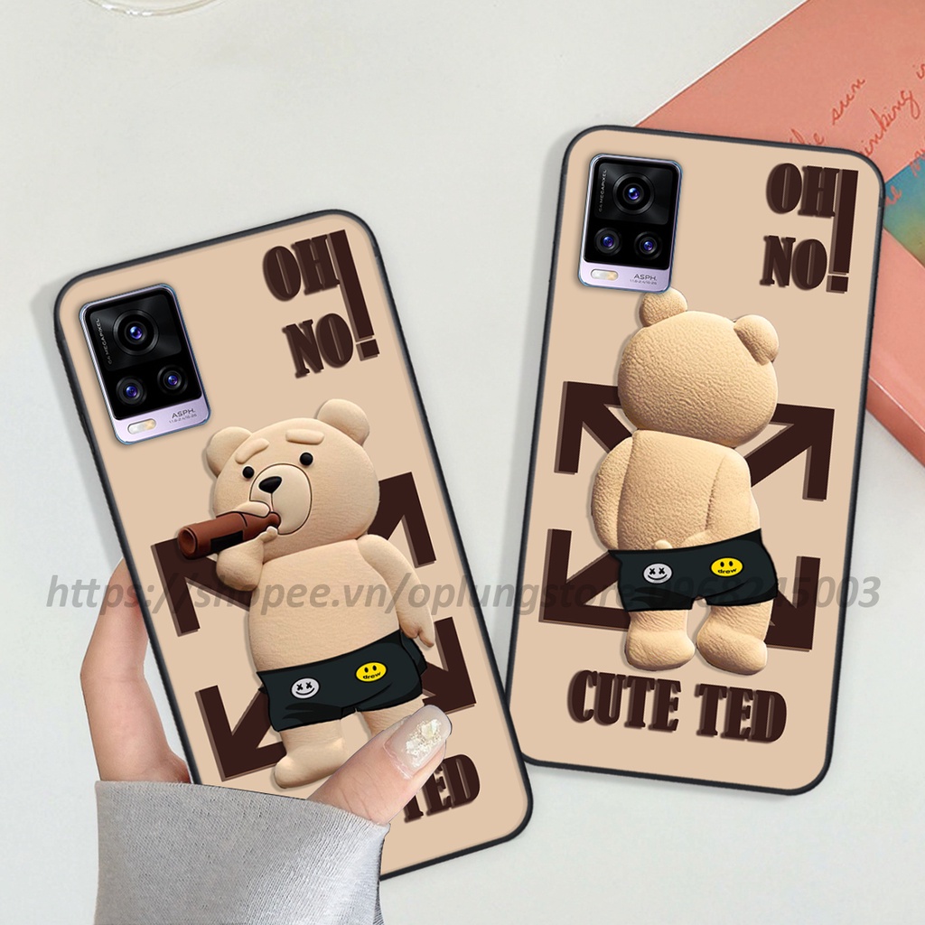 Ốp lưng vivo V20 / V20 SE / V21 5G in hình 3D gấu cute cool ngầu giả nổi.