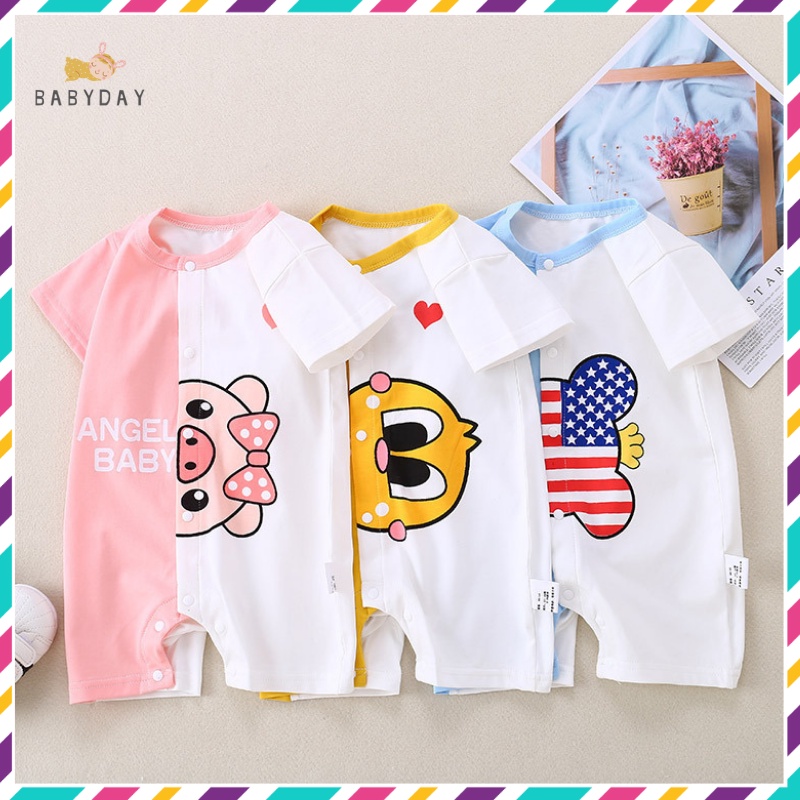 Body Đùi Cộc Tay Cho Bé Trai Bé Gái Dễ Thương Vải Cotton Mềm Mịn Cho Bé 3-12kg