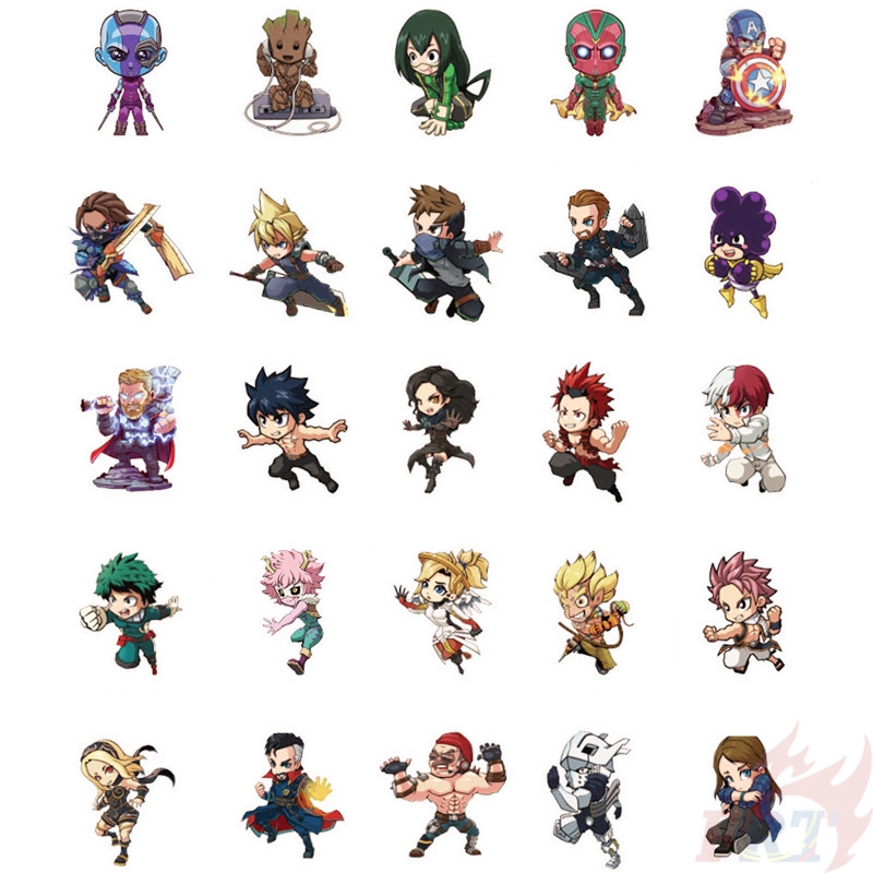 ❉ Anime &amp; Cartoon &amp; Games Character Collection Giấy và decal dán tường ❉ 100Pcs/Set DIY Mixed Laptop Doodle Stickers