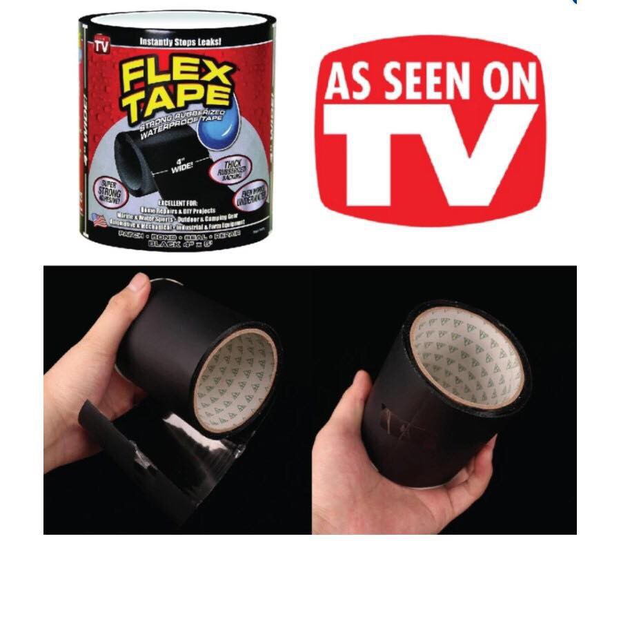 Băng dính chịu nước siêu khỏe đa năng Flex Tape - Hàng nhập khẩu, công nghệ USA + tặng kèm 1 dụng cụ lấy ráy tai có đèn