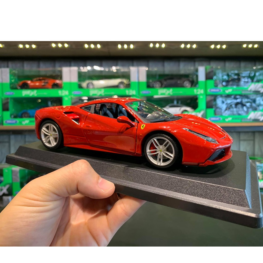 Xe mô hình siêu xe Ferrari 488 GTB tỉ lệ 1:24 hãng Burago màu đỏ