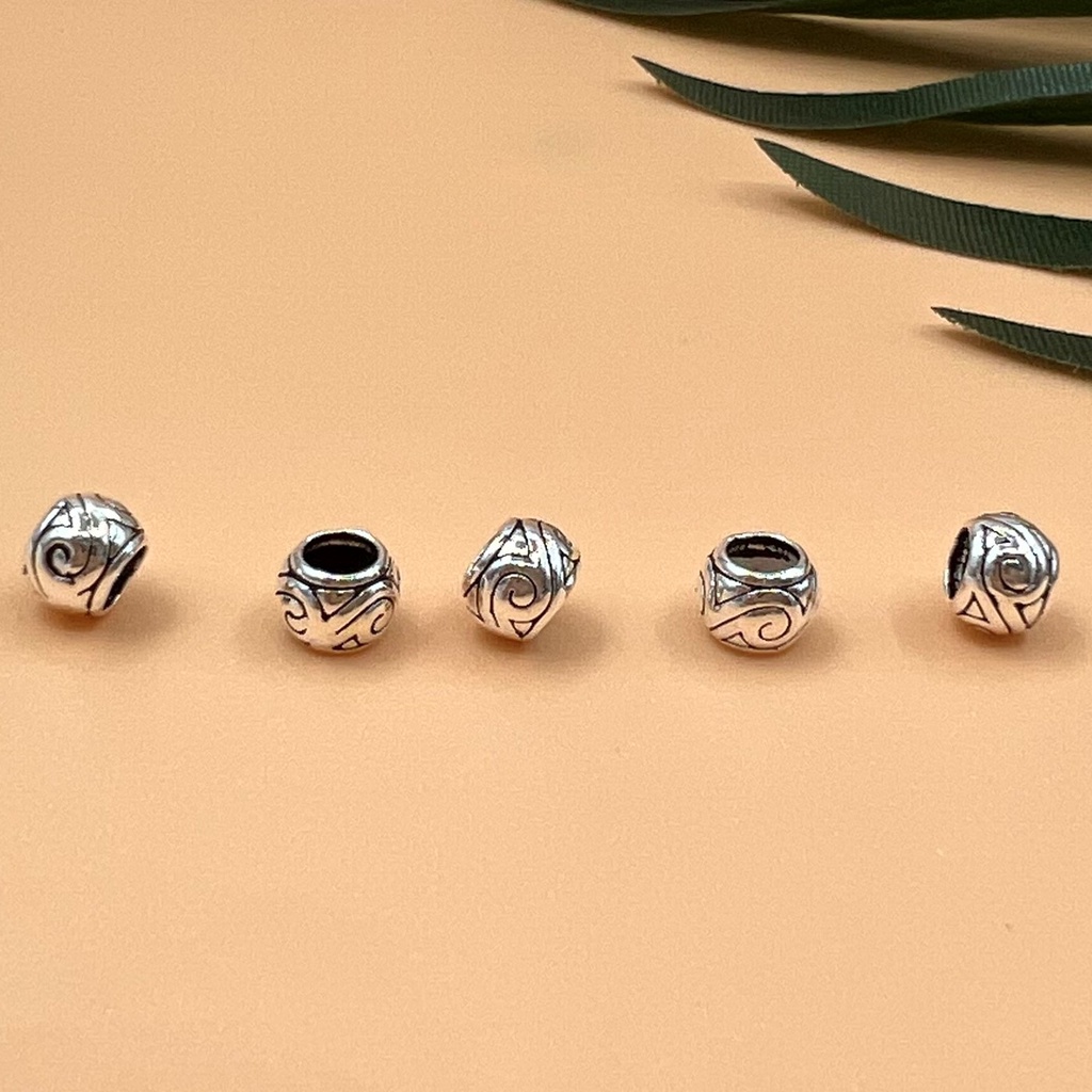 Charm nối bạc thái hình lu thống hoa văn bé - Charm Bạc 925 - Mã CA034