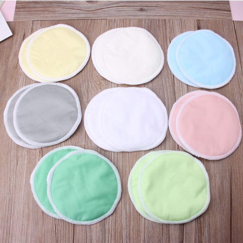 Bộ 2 Miếng Đệm Ngực Bằng Tre Chống Nước Có Thể Giặt Sạch Cho Mẹ Bỉm Sữa