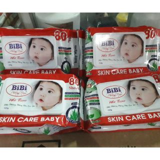 Khăn giấy ướt BiBi túi 80 miếng