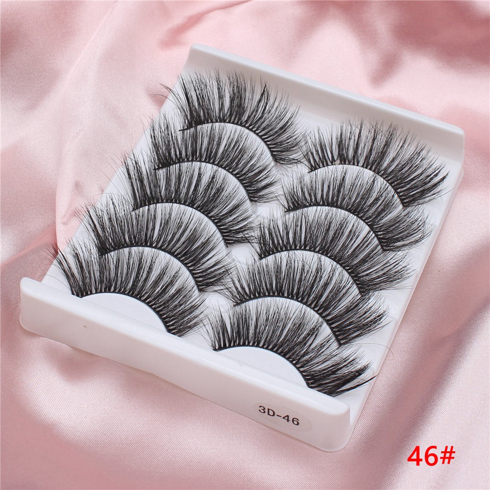 Bộ 5 Cặp Mi Giả 3D Dài Dày Tự Nhiên Dùng Trang Điểm Cho Nữ lông mi giả